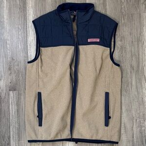 Vineyard Vines Navy and Tan Men's Vest